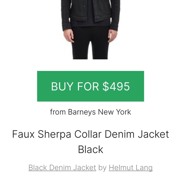Helmut Lang Faux Sherpa Collar Denim Jacket - Black - Picture 7 of 11